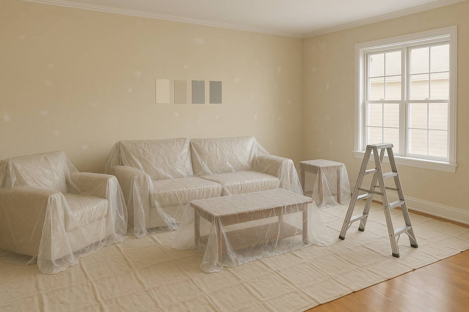 living room ready for painting in north vancouver