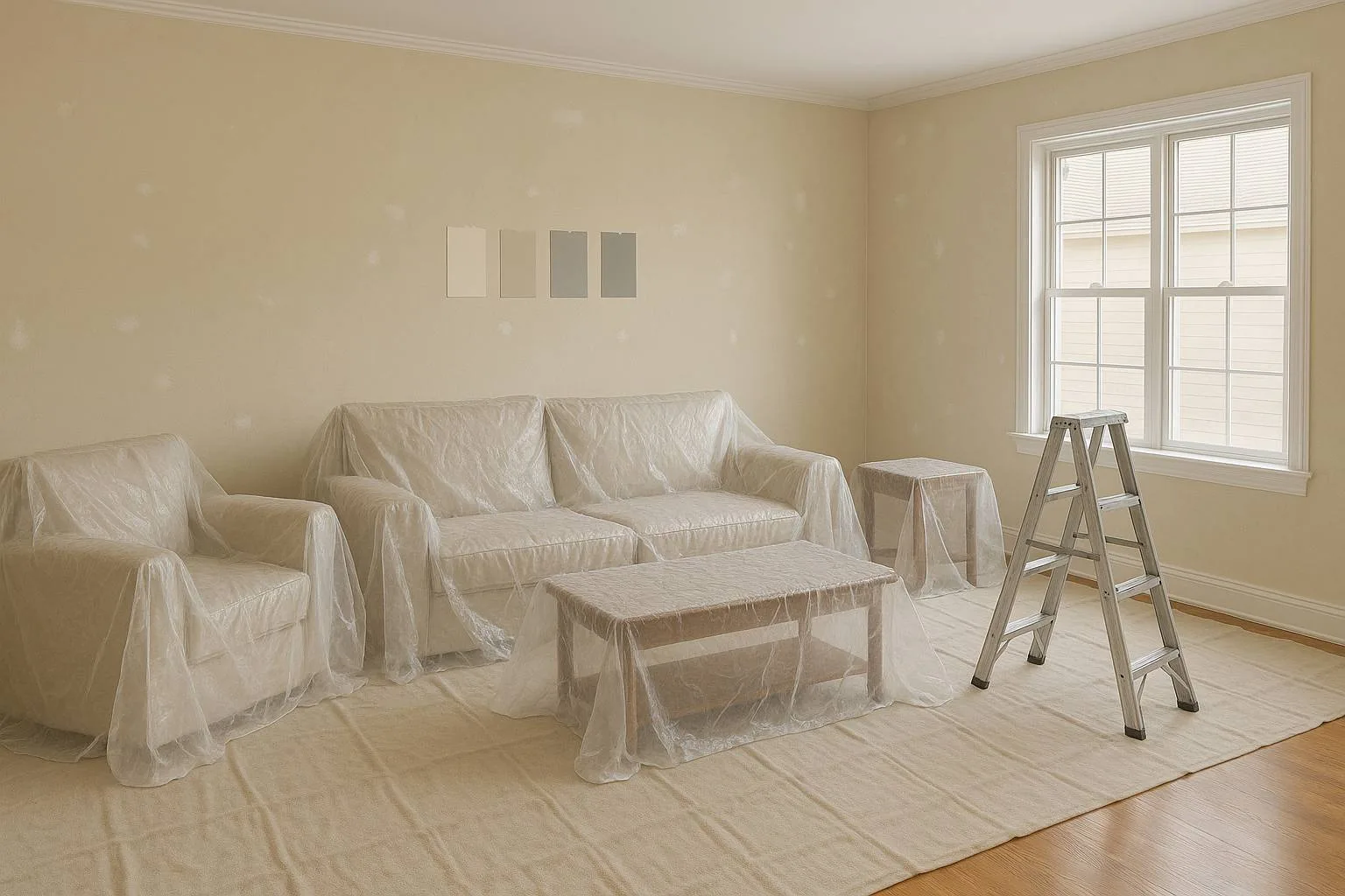 living room ready for painting in north vancouver